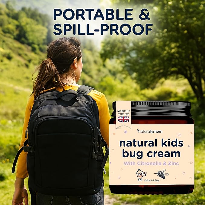 NaturallyMum – Bug Cream for Kids & Babies [NATURAL & SAFE] – Skin Soothing Cream with Zinc - For Outdoors – Made in UK