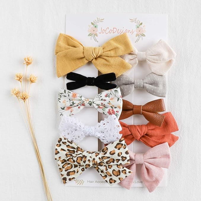 Baby Girl Hair Clips, Bows Barrettes Fully Lined Alligator Clip Hair Accessories for Little Girls Toddler Kids Children