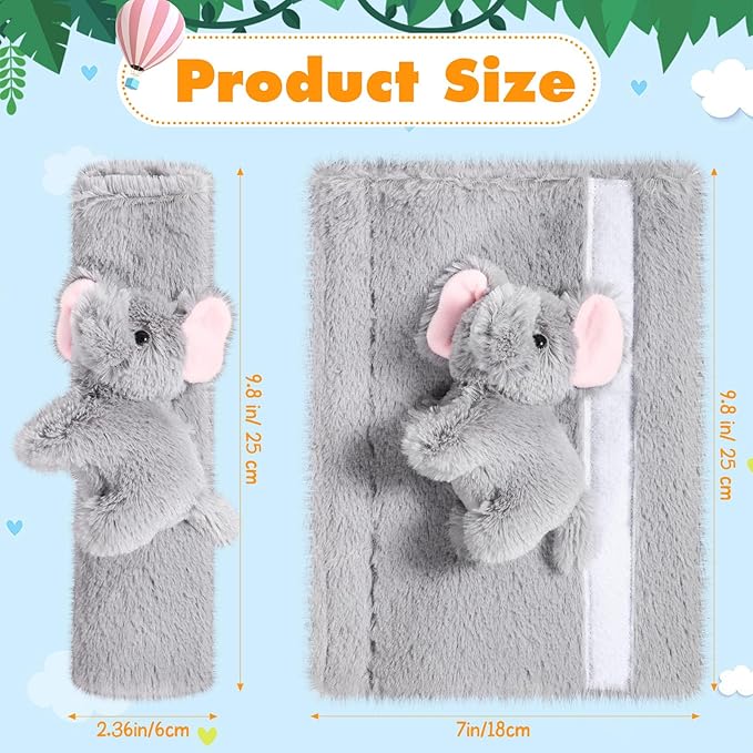 4 Pcs Animal Car Seat Belt Covers Plush Seatbelt Strap Cover Soft Seatbelt Shoulder Pads Seat Belt Cushion Decorative Padded Vehicle Accessory for Kids Adults(Forest)