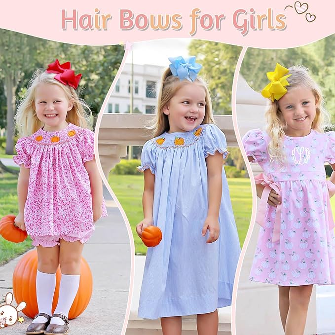 20PCS Oaoleer 4.5inch Layered Grosgrain Ribbon Hair Accessories: Alligator Clips, Barrettes for Baby Girls, Infants, Toddlers, Kids, and Teens (Style-B)
