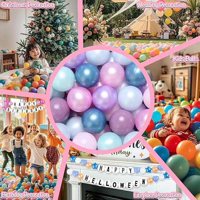 GOGOSO Ball Pit Balls for Toddlers Dogs Baby, 2.2 Inch Pastel Play Ball Toys Kid Ballpit, Bounse House, Birthday, Tent, Party,100 pcs