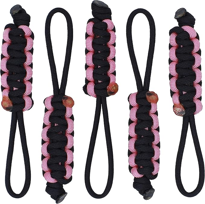 BubbasGarageTv - Large Heavy Duty Paracord Zipper Pulls (Rose Pink)