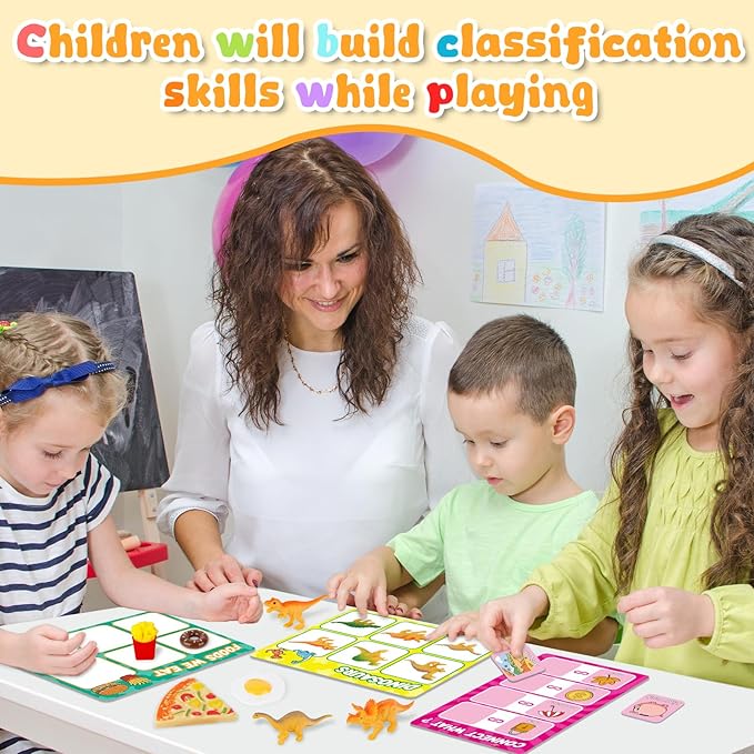 Broytain Match Card & Sort Game Set for Toddlers,Montessori Game for Kids Educational Fine Motor Skills,Speech Therapy Toys,Preschool Kindergarten Learning Activities,Sorting Toys for Toddlers 3-5