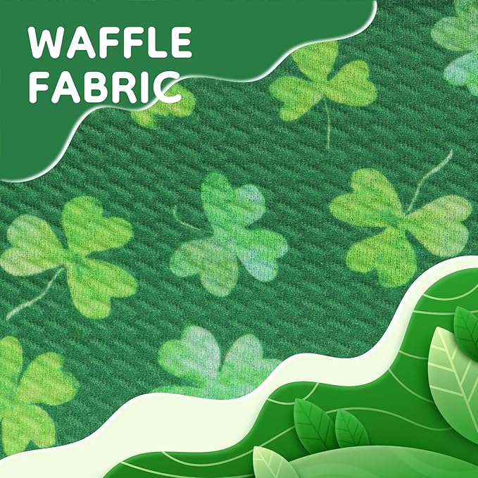 7” St Patricks Baby Girls Bows Shamrock Clover Headbands Green Leaves Tied Bows Hairbands St Patricks Day Hair Accessories Gift for Infant Baby Girls