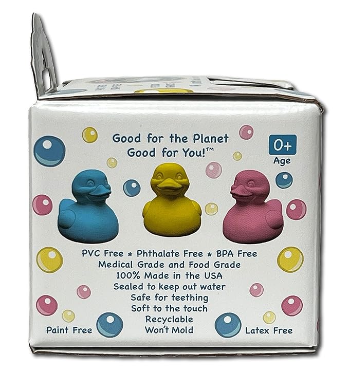 Celebriducks The Good Duck - BPA & PVC Free Rubber Duckie Baby Bath Toy Teether - Yellow