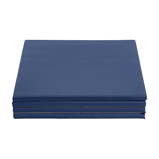 ECR4Kids SoftZone Play Patch Activity Mat Squares, Modular Playmat, Navy, 4-Pack