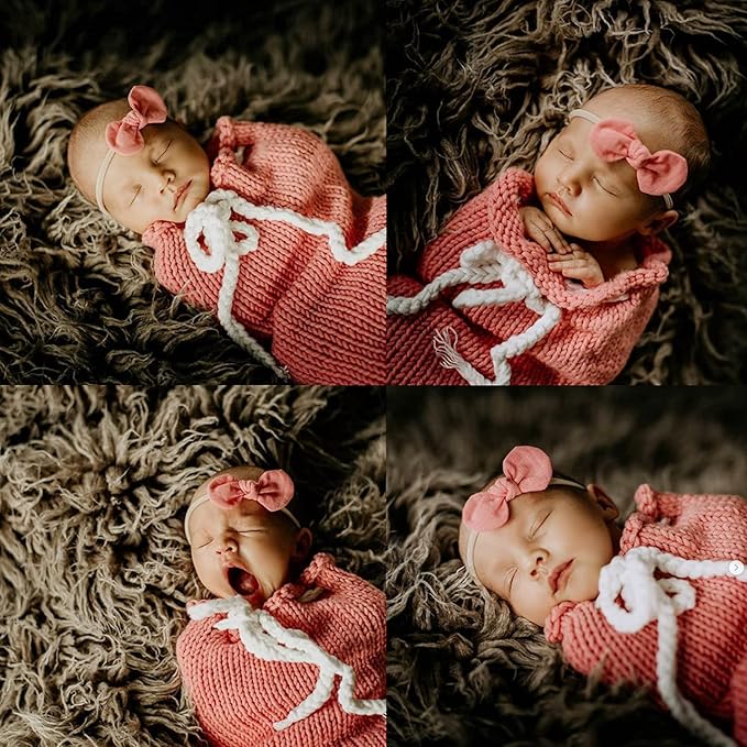 BQUBO Baby Girl Bows and Headbands Soft Nylon Hairbands Elastics Handmade Girls Flower Hair Accessories for Newborn Infant Toddlers Kids 10 Pack