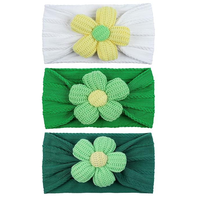 LemonSpace Handmade Baby Headbands with Big Sunflower Soft Strechy Baby Girls Nylon Hairbands Colorful Flower Bows for Newborns Infants Toddlers Baby Hair Accessories for Girls Gifts