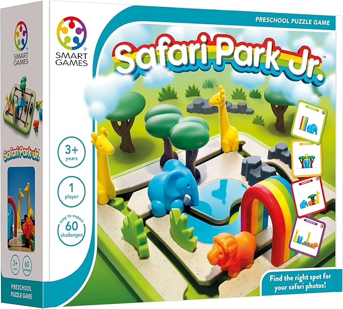 SmartGames Safari Park Jr. – Preschool Logic & Matching Puzzle Game with 60 Challenges for Ages 3+