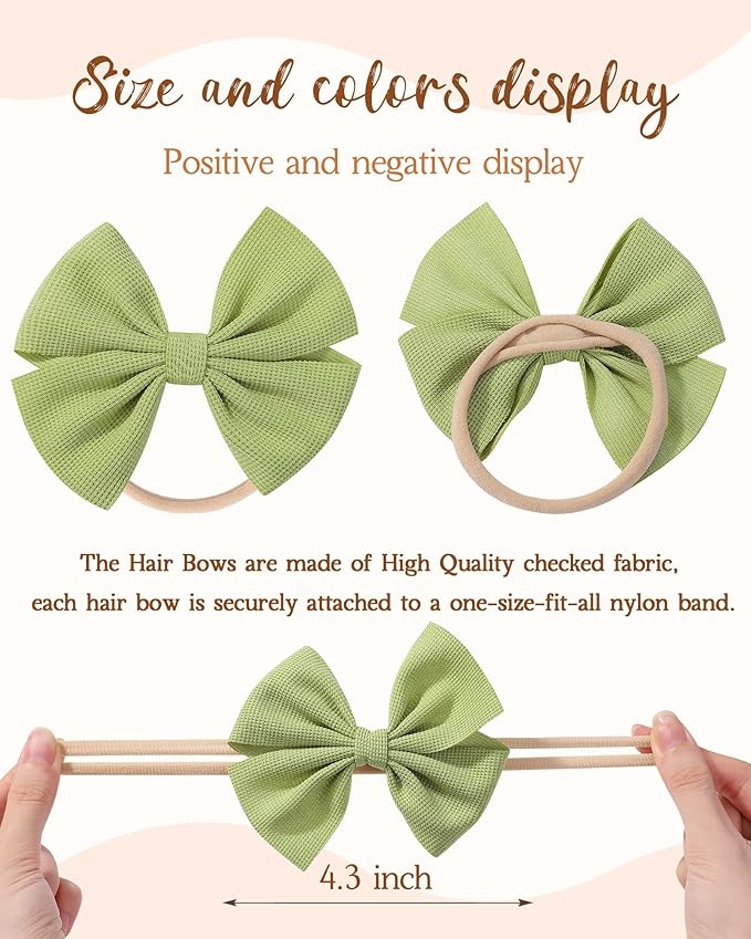 doboi 20PCS Baby Girls Headbands Hair Bows Nylon Hairbands Hair Accessories for Newborn Infant Toddlers Little Girls