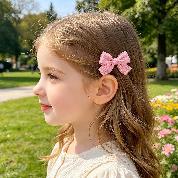 20PCS Baby Girl Dog Gift Wrap Hair Bow Clips Barrettes Colorful Waffle Textured Bow Hair Clips for Girls, Cute Butterfly Accessories Alligator Clip for Little Girls Toddler Kids Teens