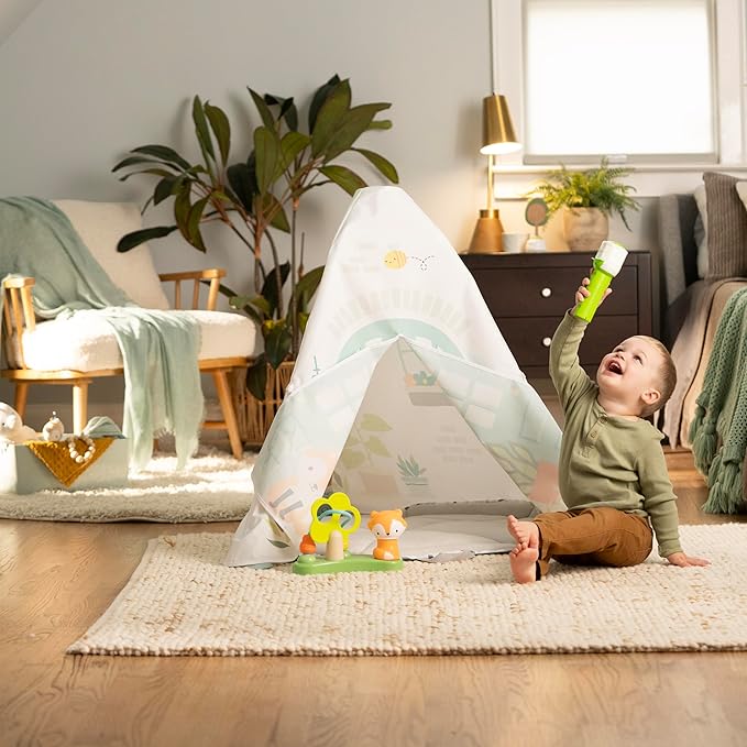 Ingenuity Tummy-to-Toes 6-in-1 Milestone Center, Play Gym, Foldable Mat, Music and Nature Sounds, Lights, Activity Jumper, Table, Playhouse, for Ages 0-48 Months