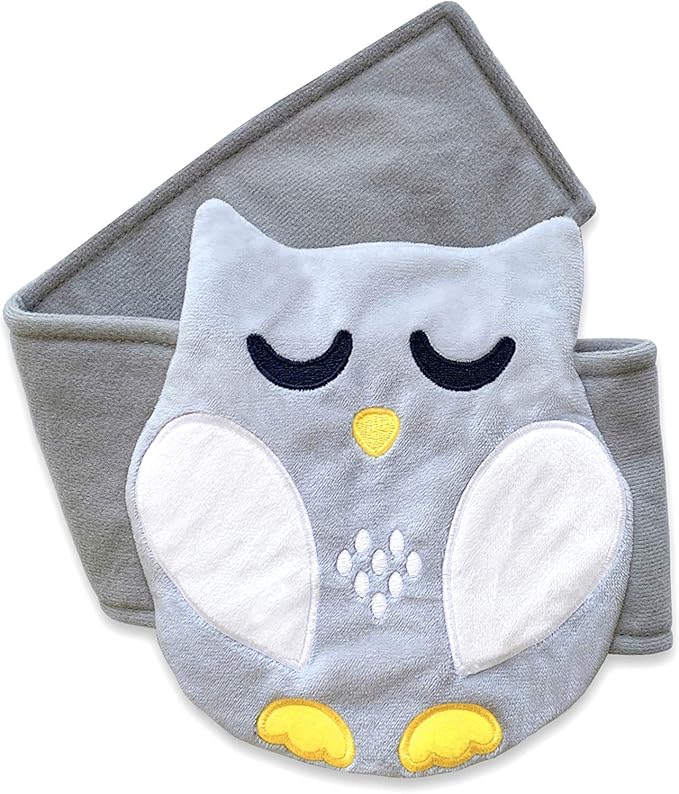 Baby Colic, Gas and Upset Stomach Relief, Baby Heated Tummy Wrap for Newborns - Belly Hugger - Infant Swaddling Belly Belt, Heating Pad with Soothing Warmth for Fussy Infants (Grey-White)