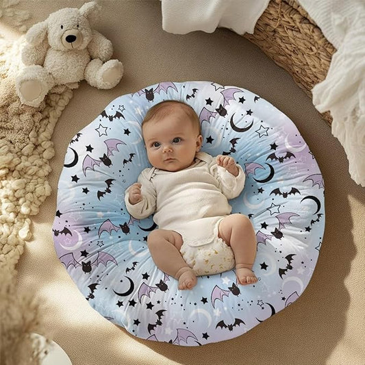 Halloween Bat and Moon Newborn Lounger Cover Removable Soft Comfortable Slipcover for Infant Lounger Pillow Cover Breathable and Washable