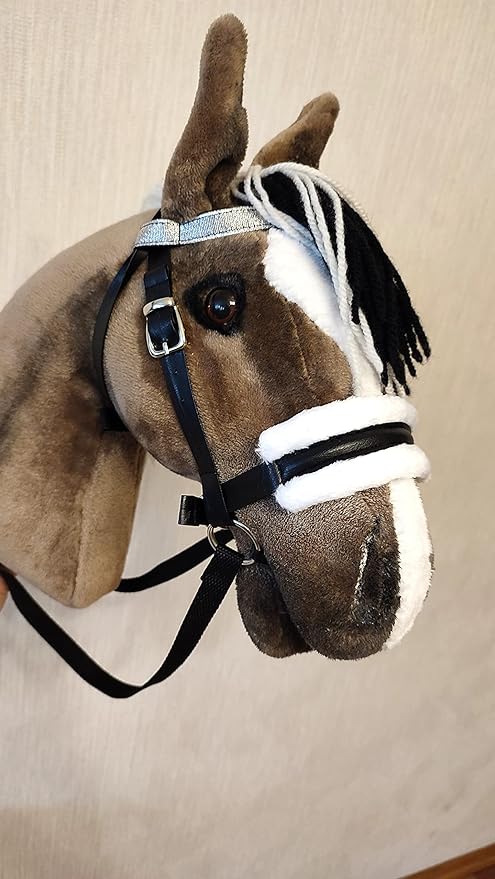 Brown Stick Hobby Horse A3 | Realistic Horse Head on Stick | Hobby Horse Whith Bridle