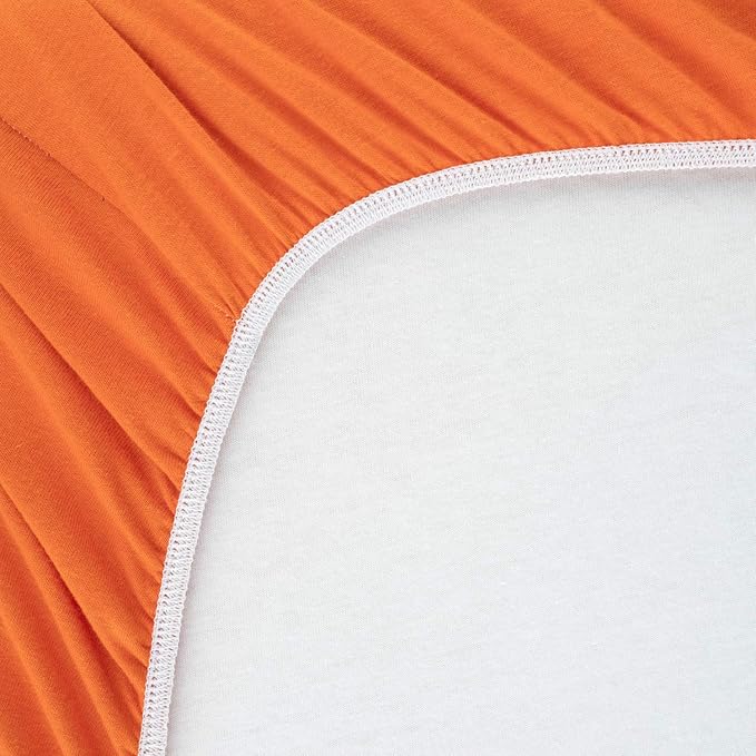 SheetWorld Baby Fitted Bassinet Sheet Fits Nuna Mixx 12 x 29 inches, 100% Cotton Jersey Hypoallergenic Sheet, Unisex Boy Girl, Burnt Orange, Made in USA