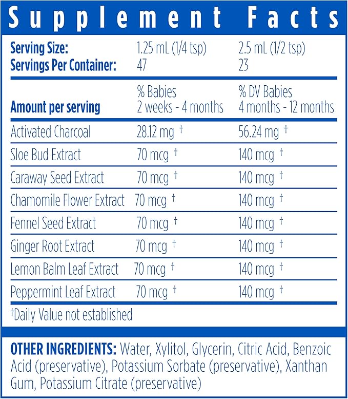 Dr. Kids Colic Calm – Infant Colic & Gas Relief, Fast-Acting Natural Ingredients with Activated Charcoal, Chamomile, Blackthorn Bud Extract, Ginger - Liquid Supplement for Babies 0-12 Months, 2 fl oz
