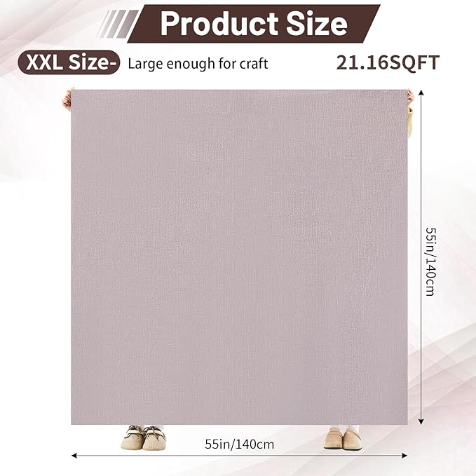 Drydiet 55x55 Inch Extra Large Craft & Painting Floor Mat - Waterproof Non-Slip PVC Art Rug, Floor Protector for Easel Painting Pottery Messy Projects, Washable Roll-up Spill Mat(Light Brown, Plain)
