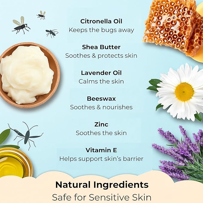 NaturallyMum – Bug Cream for Kids & Babies [NATURAL & SAFE] – Skin Soothing Cream with Zinc - For Outdoors – Made in UK