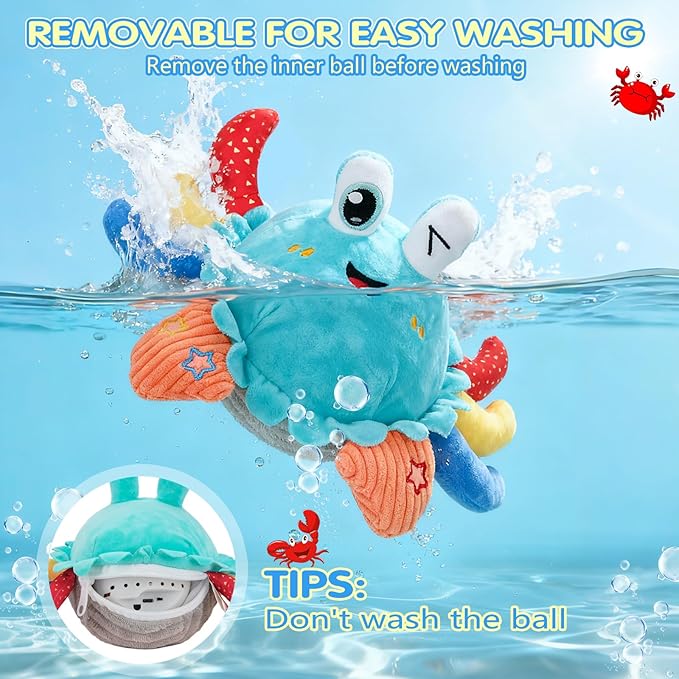 Baby Toys 1 Year Old 6-12 Month Tummy Time Toys Crawling Crab Musical Dancing Walking Moving Bouncing Learning Sensory Toys for 1-3 Year Old Boy & Girl