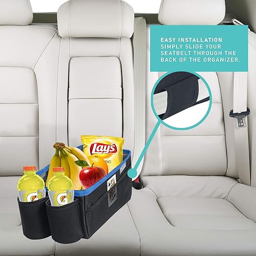 FH Group E-Z Travel Multi-Use Tote Car Seat Organizer with Cup Holder (Blue) FH1135