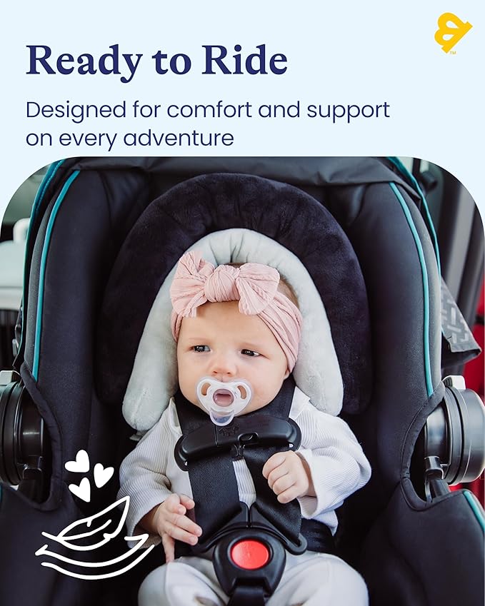GoldBug Baby & Toddler 2-in-1 Car Seat Head Support - Plush Black