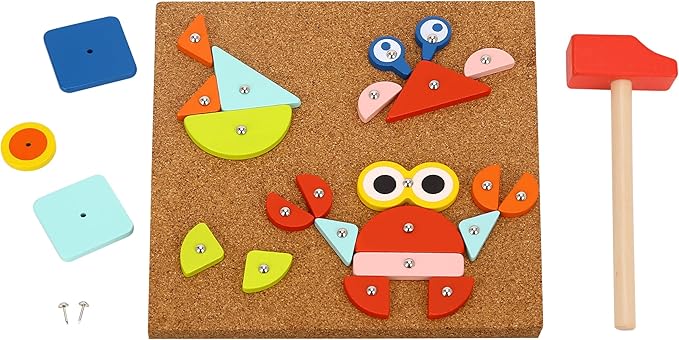 TOOKYLAND Fine Motor Toys, Toy Hammer and Nails Game is Montessori Toys That Exercise Children's Hands-on Skills and Develop Their Imagination for Kids