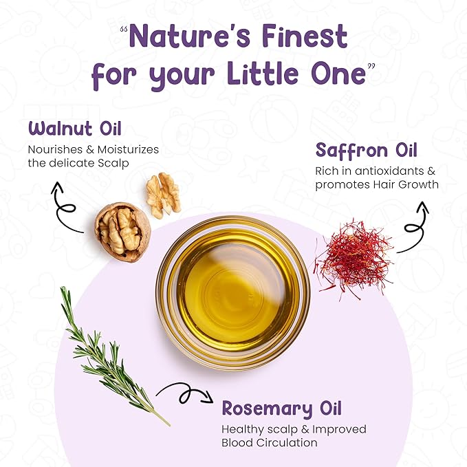 Mother Sparsh Ayurvedic Baby Hair Oil with 21 Herbs & Oils for Babys Tender Scalp & Hair, 100 ML