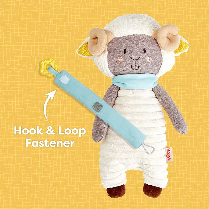 HABA Woolbert The Ram Lovey Set - Stuffed Animals for Babies, Pacifier Clips, Sensory Toys & Baby Teething Toys Ideal for Ages 0 Months+