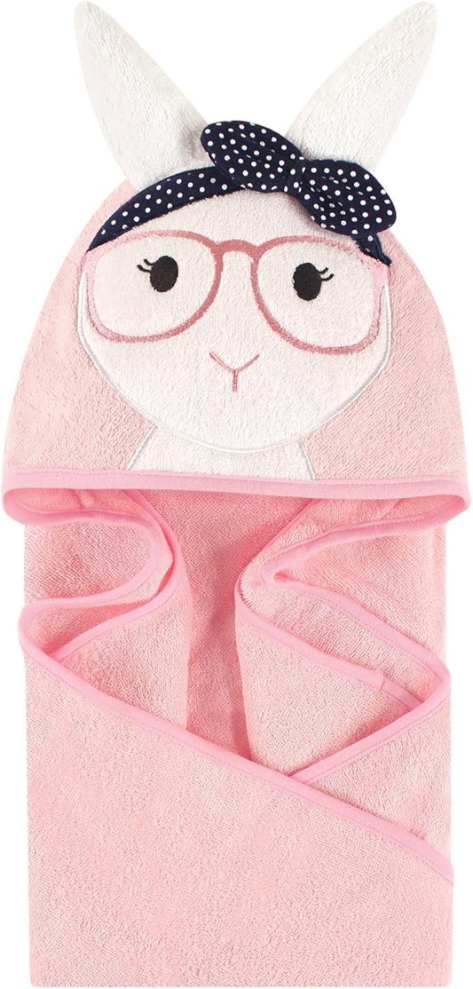 Little Treasure Unisex Baby Cotton Animal Face Hooded Towel, Hip Bunny, One Size