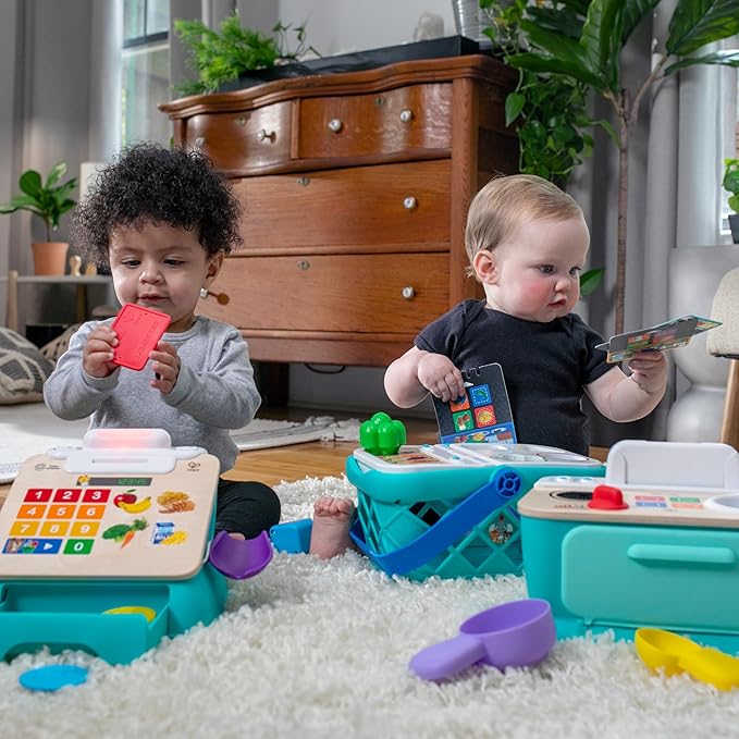 Baby Einstein + Hape Magic Touch Toy Cash Register Pretend to Check Out Toy, Real Sounds and Music, Ages 1, 2, 3, 4+