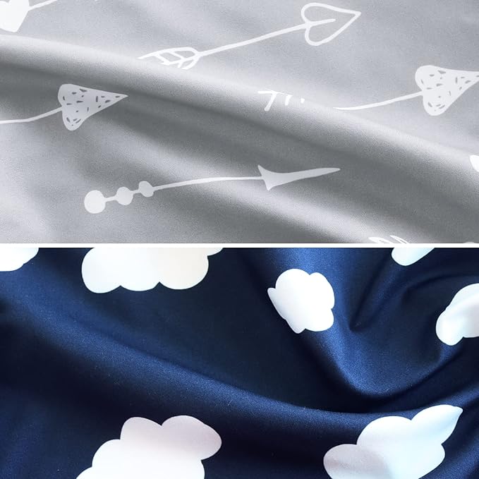 4 Pack Pack and Play Fitted Sheets, 24" x 42" Compatible with Guava Lotus Travel Crib and Other Travel Light Playard Mattress, Ultra Soft and Skin-Friendly, Navy Cloud