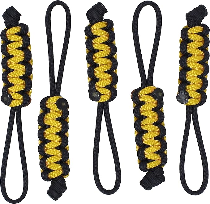 BubbasGarageTv - Large Heavy Duty Paracord Zipper Pulls (Yellow)