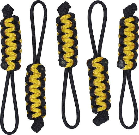 BubbasGarageTv - Large Heavy Duty Paracord Zipper Pulls (Yellow)