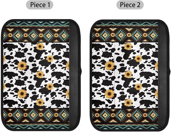 Navajo Seat Belt Cover Pad 2 Packs Cow Pattern Sunflower Seat Belt Cushions Pads Soft Car Seat Strap Pads Easy to Clean Shoulder Protectors for All Car Seat Stroller Unisex Universal