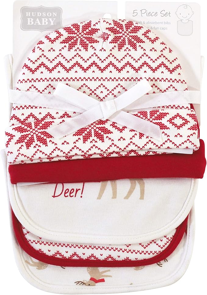 Hudson Baby Unisex Baby Cotton Bib and Headband Set