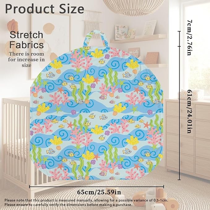 Cute Ocean and Fish Newborn Lounger Cover Lounger Cover for Boys Girls Comfy Fit Infant Lounger for Baby, Infant Removable Slipcover Stain Resistant and Scratch Resistant