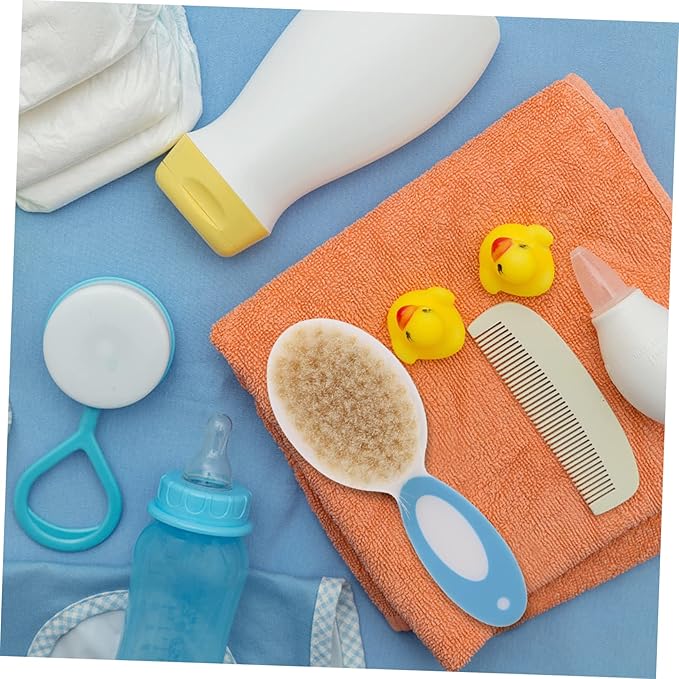 Baby Shampoo Brush Set Hair Accessories for Newborns Toddlers Gentle Wool Bristles