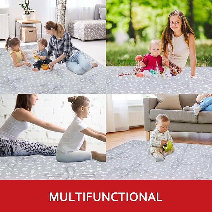 Baby Play Mat 71x59 Inches Thick Baby Crawling Mat, Large, Non Slip Padded Baby Playpen Mat for Playing, One-Piece Baby Floor Play Mat for Babies, Toddlers