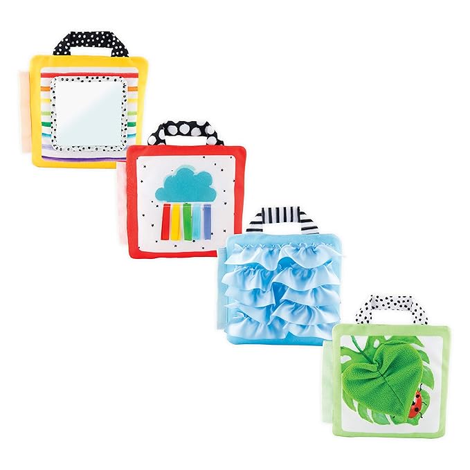 Sassy Reversible Soft Sensory Activity Panels, Ages 0+ Months, 4 Count (Pack of 6)