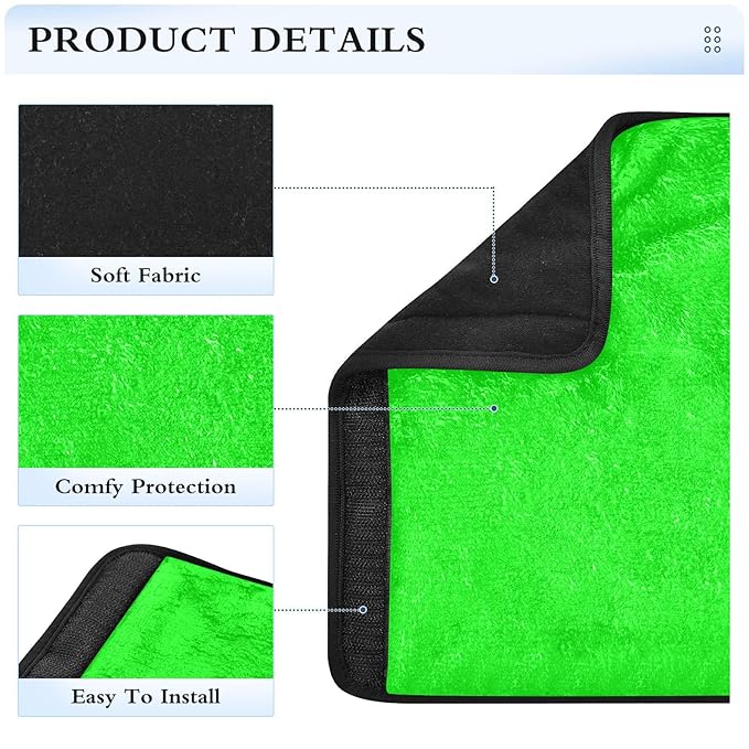 Neon Lime Green Seat Belt Cover 2 Pack for Car Seat Strap Shoulder Seatbelt Covers Baby Kids Soft Car Seat Cover Pad Car Accessories for Boys Girls Adults Babies 10 in