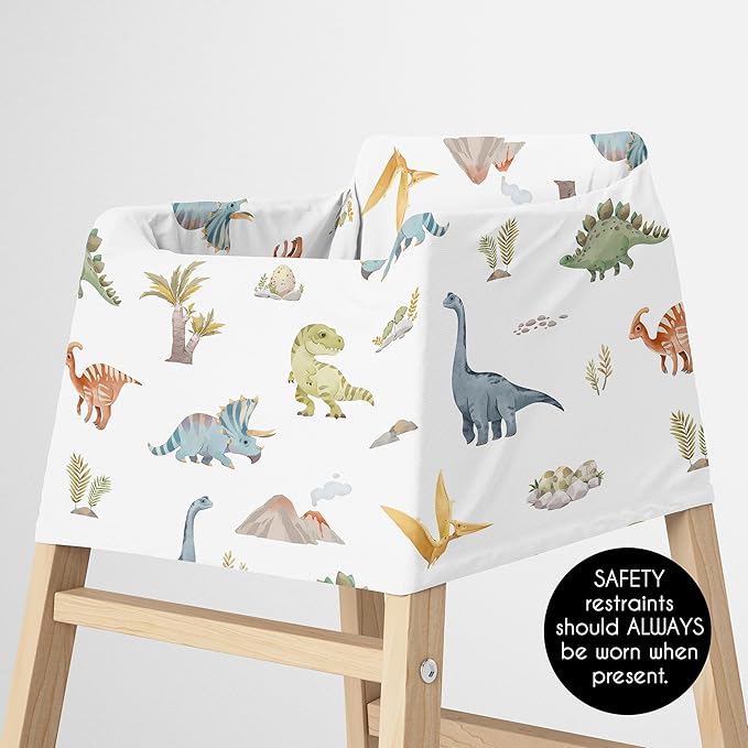 Sweet Jojo Designs Watercolor Dinosaur Dino Boy Infant Baby Car Seat Cover Nursing Breastfeeding High Chair Shopping Cart Stroller Carseat Canopy Carrier Multipurpose Use Green Blue Tan Modern Animal