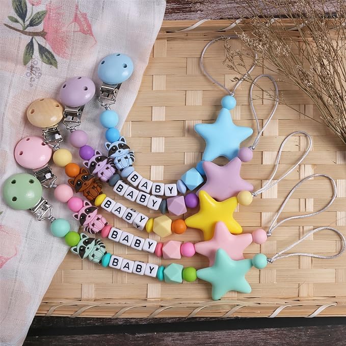 Custom Pacifier Clip with Customized Name Customized Stroller Clip Holder with Name Personalized Pacifier Holder