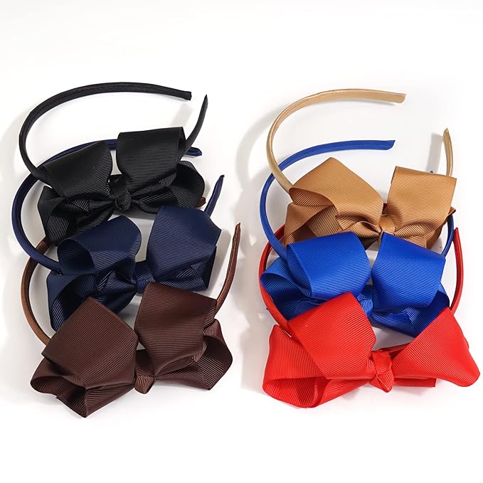 DED 16 Pack Hair Bows Plastic Hair Headband Grosgrain Ribbon Headbands Hair Hoops Hair Accessories for Baby Girls Kid