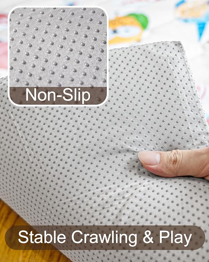 Foam Baby Play Mat 71x59, Removable and Machine Washable Cover, Thicken Cushioning Playmat and Perfect for Playpen, Non-Slip Bottom, Easy to Clean for Infants, Toddlers & Babies(Animal)