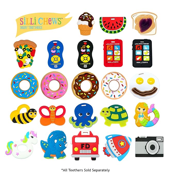 Rainbow Teether Celestial Sun Teethers for Babies BPA Free - Silicone Baby Teether Toys 2" Teething Gift Set