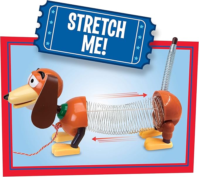 Disney and Pixar Toy Story Slinky Dog Pull Toy, Walking Spring Dog Toy, Classic Stretch Toy for Toddlers, Preschool Kids Toys Ages 18 Months and Up, Basket Stuffers by Just Play