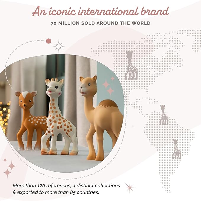 Fanfan the Fawn Baby Teether by Sophie la Girafe – Natural Rubber Teething Toy with Squeaker, Easy Grip for Little Hands, Soothes Teething Gums, Soft Sensory Chew Toy for Newborns & Infants 0+ Months