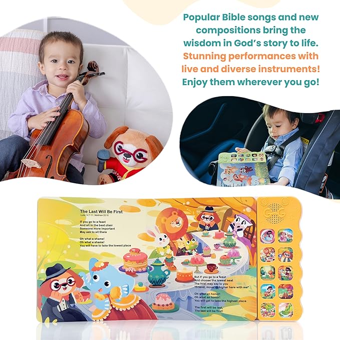 GO GO Bible Songs of Wisdom: Bible Songs Book for Toddlers, 10 Songs, Talking Books for Toddlers 2-4 Years, Sound Books, Sing Along Books, Baby Music Book, Christian Toys for Toddlers