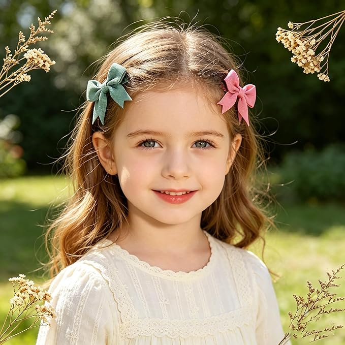 20PCS Fabric Bow Hair Clips, Swallowtail Shape, Multicolor Butterfly Bow Barrettes for Girls, Daily Spring Autumn Hair Accessories Alligator Clip for Little Girls Toddler Kids Teens